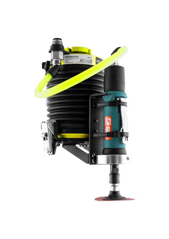 El kit incluye: FerRobotics ACF-K + Herramienta Dynabrade Ref. 52276 (Montaje vertical)